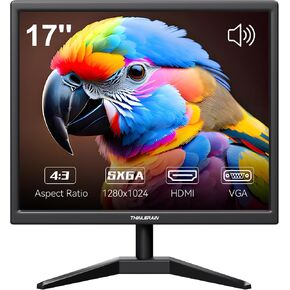 17 Inch Computer Monitor, 4:3 1280x1024 Small Desktop Square Monitor with VGA HDMI, VESA Wall Mountable, Built-in Speakers for Office POS Raspberry Pi Industrial in Kuwait