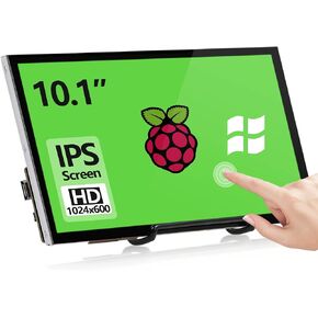 HAMTYSAN Raspberry Pi Screen, 10.1 Inch Touchscreen Monitor 1024x600 Small HDMI Monitor w/Stand, IPS LCD Screen Display for Raspberry Pi 5/4/3/2/Zero/B/B+ Jetson Nano Win11/10/8/7, Driver Free in Kuwait