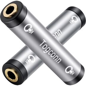 1/4 Inch TRS/TS Female to Female Gold-Plated Coupler (2 Pack), 1/4" TRS Stereo and TS Mono Jack Adapter Joiner, 6.35mm Extension Gender Changer Converter Connectors for Amplifier Speaker Guitar Sound in Kuwait