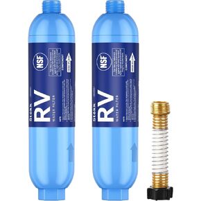 Stokk RV Water Filter with 2 Flexible Hose Protectors 4 Pack, NSF Certified in Kuwait