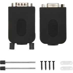DB9 Solderless Connector RS232 D-SUB Serial to 9-Pin Port Terminal Male Female Adapter with Case (1Pcs-Male+1Pcs-Female) in Kuwait