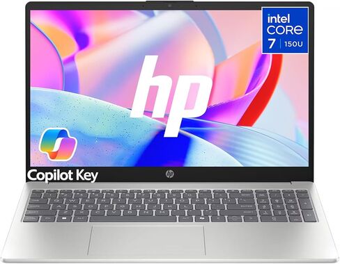 HP 15.6" Full HD Business & Student Laptop, Intel Core 7 150U (10 Cores, Up to 5.4GHz), 32GB RAM, 512GB SSD, Wi-Fi 6, Bluetooth 5.4, Designed for Business, School & Daily Computing, Windows 11 Home in Kuwait