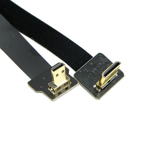 chenyang CYFPV Micro HDMI to Mini HDMI Extension FPC Flat Cable 1080P 90 Degree Down Angled 0.5M in Kuwait