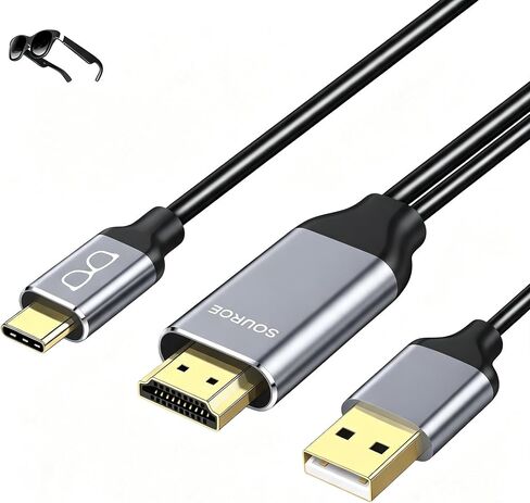 HDMI to USB C Cable with USB Power Adapter, 6.6FT 4K@60Hz HDMI Male to Type C Male Converter Support Touch for New MacB00k Pro,Mac Air,Nrea -l Air VR in Kuwait