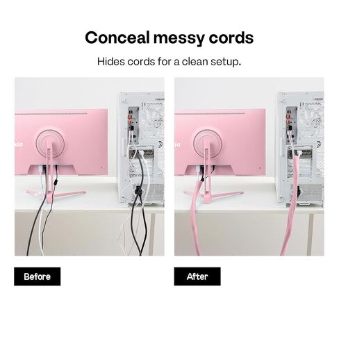 Pixio Pink 10FT HDMI 2.1 Cable Ultra Certified Ultra High Speed 8K 60Hz 4K 120Hz Nylon Braided Gold Plated & 10FT Pink Tube Cable Management Sleeve 1/2 inch Diameter in Kuwait