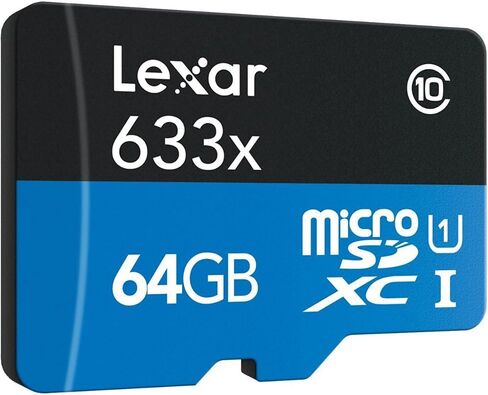 Lexar 64GB microSDXC UHS-I 633X High-Performance Memory Card - 2 Pack + Microfiber Cloth in Kuwait