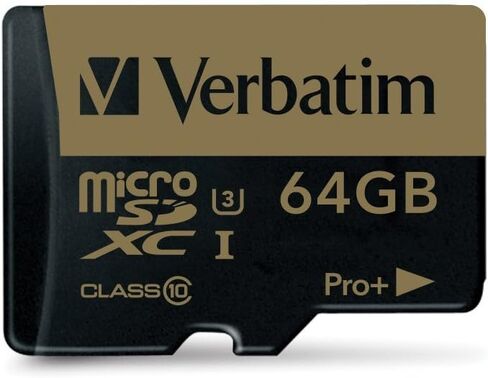Verbatim 64GB ProPlus 600X microSDXC Memory Card with Adapter, UHS-1 U3 Class 10, 44034 in Kuwait