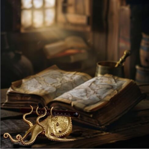 Creative Octopus Mobile Phone Bracket Golden Octopus Lazy People Watch Drama Mobile Phone Desktop Bracket Signature Pen Bracket Decorative Ornaments (1pcs) in Saudi Arabia