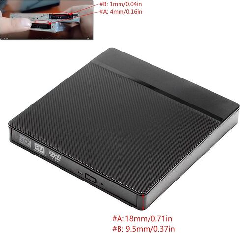 USB 3.0 Type-C External Optical Drive Enclosure, 12.7mm 9.5mm Portable CD-ROM Case for Laptop, Plug & Play Mobile Hard Disk Box in Saudi Arabia