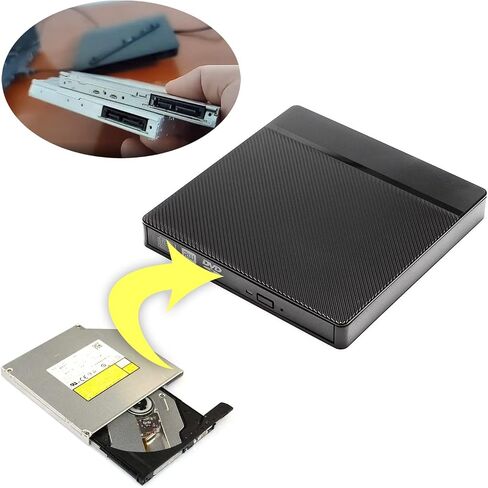 USB 3.0 Type-C External Optical Drive Enclosure, 12.7mm 9.5mm Portable CD-ROM Case for Laptop, Plug & Play Mobile Hard Disk Box in Saudi Arabia