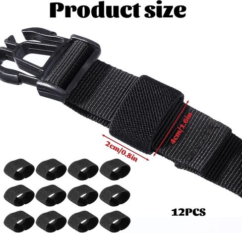 12 Pcs Elastic Belt Keepers Belt Loop Keeper Strap Organizer Nylon Backpack Strap Keeper Holder Retainer Band for 1.5" Wide Belts/Straps in Kuwait