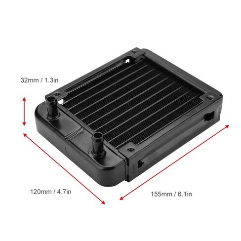 120mm Aluminum Water Cooling Radiator 10 Tubes – for PC Liquid Cooling Systems, U-Shaped Fins Enhanced Heat Dissipation, for 8-10mm Tubing in Saudi Arabia