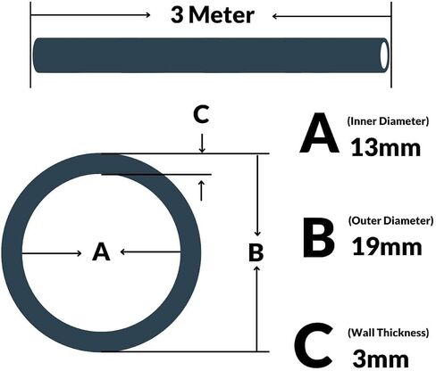 Bykski 13mm x 19mm Flexible PVC Tubing - Clear - 3 Meters in Kuwait