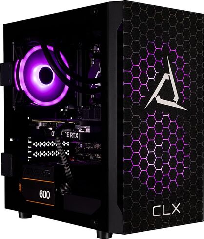 CLX Set Gaming PC - AMD Ryzen 5 9600X 3.9GHz, GeForce RTX 4060, 1TB NVMe M.2 SSD, 32GB DDR5 RGB Memory, 120mm AIO, WiFi, Windows 11 Home, Black in Kuwait
