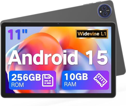 JUNYANG Tablet 11 inch Android 15 Tablets, 256GB ROM 10GB RAM, Octa-Core in Kuwait