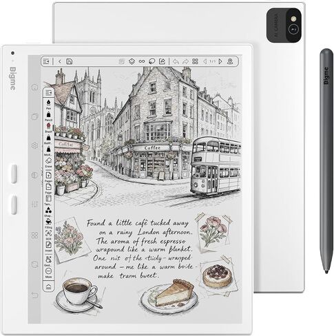 Bigme B10 Color E-Ink eReader Tablet 10.3" Epaper Tablet with 8GB +256GB, Fingerprint Unlock, 4G Connectivity, Stylus Pen, Android Ebook Readers Device with Octa Core 2.6Hz, Long Battery Life White1 in Saudi Arabia