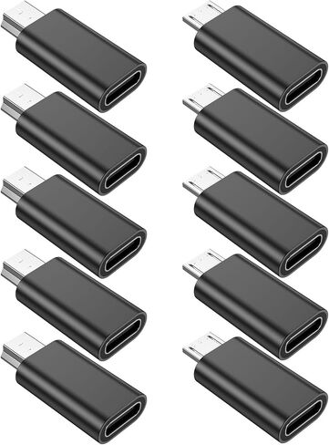 10Pack 480 Mbps Micro USB to USB C Adapter & Mini USB to USB C Adapter in Kuwait