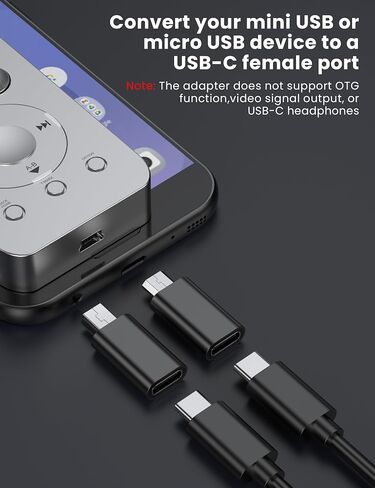 10Pack 480 Mbps Micro USB to USB C Adapter & Mini USB to USB C Adapter in Kuwait