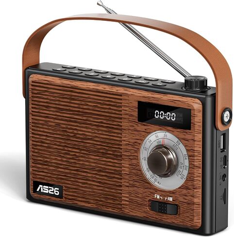 AM FM Radio Portable Retro Bluetooth Speaker Support USB/TF/AUX Player in Kuwait
