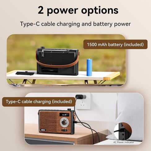 AM FM Radio Portable Retro Bluetooth Speaker Support USB/TF/AUX Player in Kuwait
