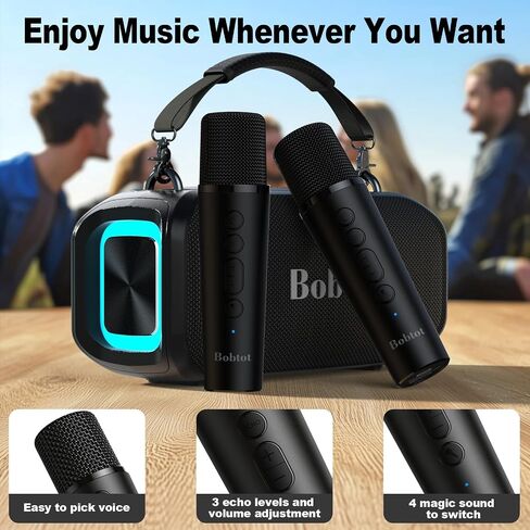 Bobtot Portable Bluetooth Speaker with Wireless Microphone in Saudi Arabia