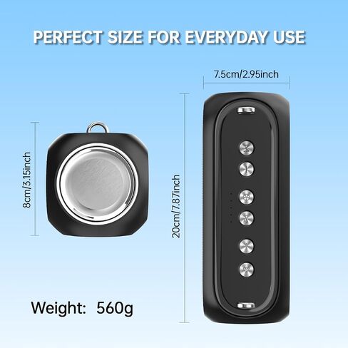 Portable Bluetooth Speaker with TWS & RGB Light, Bluetooth 5.3/TF/AUX/USB Playback, Long Battery Life Fast Charging, Adjustable Strap for Outdoor Camping Beach Bike in Kuwait