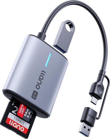 llano 3 in 1 SD/TF/USB Card Reader, High-Speed 312MB/s with Dual USB A&C in Kuwait
