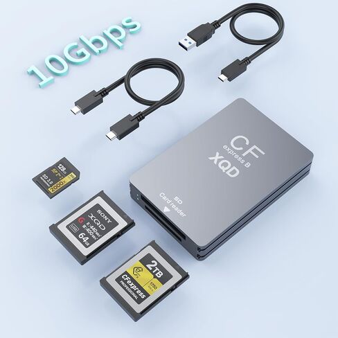 10Gbps CFExpress Type B Card Reader - 5 in 1 USB C&USB A CFexpress/XQD/SD Card Reader for CFexpress Type B+SD 3.0 Card+XQD Card Reader, CFexpress Adapter Memory Card Reader for Wins/Mac/Linux/Android in Kuwait