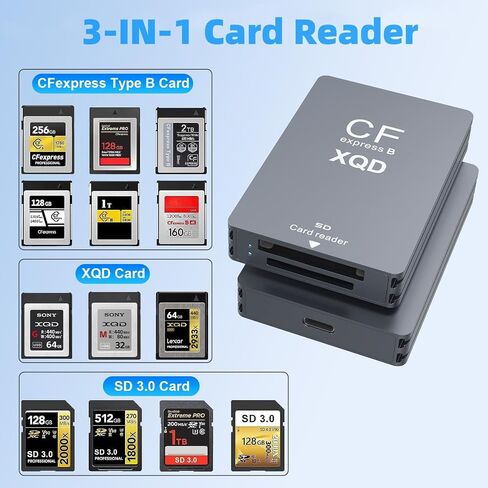 10Gbps CFExpress Type B Card Reader - 5 in 1 USB C&USB A CFexpress/XQD/SD Card Reader for CFexpress Type B+SD 3.0 Card+XQD Card Reader, CFexpress Adapter Memory Card Reader for Wins/Mac/Linux/Android in Kuwait