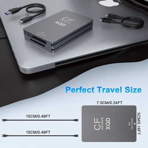 10Gbps CFExpress Type B Card Reader - 5 in 1 USB C&USB A CFexpress/XQD/SD Card Reader for CFexpress Type B+SD 3.0 Card+XQD Card Reader, CFexpress Adapter Memory Card Reader for Wins/Mac/Linux/Android in Kuwait