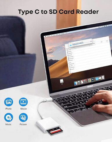 USB C SD Card Reader - Type-C to SD Camera/Phone/Pad Memory Reader Adapter in Kuwait