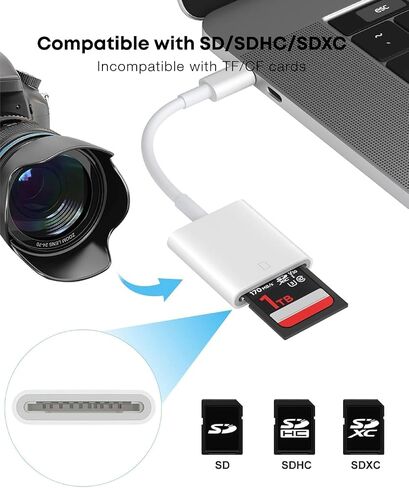 USB C SD Card Reader - Type-C to SD Camera/Phone/Pad Memory Reader Adapter in Kuwait