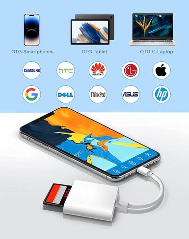 USB C SD Card Reader - Type-C to SD Camera/Phone/Pad Memory Reader Adapter in Kuwait