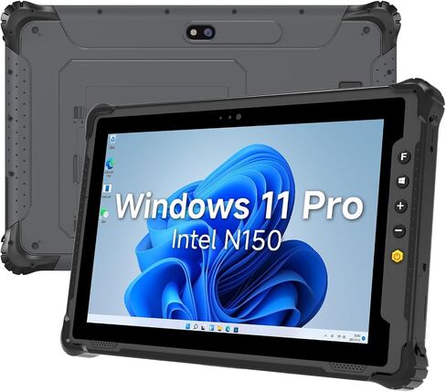 M10N Rugged Tablet, 10.1" Windows 11 Pro Industrial Tablet, 1000 Nits Sunlight Readable Display, Intel N150, 8GB+128GB, 4G LTE, Wi-Fi 6, GPS/NFC, IP65 Heavy-Duty Outdoor PC for Field Work in Kuwait