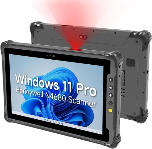 M10N Rugged Tablet with HW N4680 Barcode Scanner, 10.1" Windows 11 Pro Industrial Tablet, 1000 Nits Sunlight Readable, Intel N150, 8+128GB, 4G LTE, WiFi 6, IP65 Heavy-Duty PC for Warehouse in Kuwait