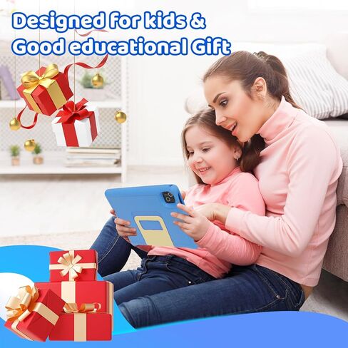 Gleeso Kids Tablet 10 Inch, Android 15 Tablet for Kids, 20GB RAM 128GB ROM 1TB Expand, 5000mAh Battery, Tablet for Toddler Children with case, Parental Control & UKIDOZ, BT5.4, Dual Camera, Gift-Blue in Kuwait