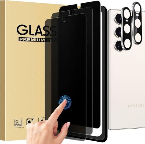 3+2 Pack Privacy Screen Protector And Camera Lens Protection for Galaxy S22 5G, Anti-Spy 9H Hardness Support Fingerprint Unlock Tempered Glass Screen Protector for Samsung Galaxy S22 in Kuwait