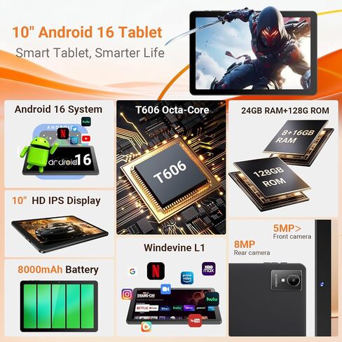 2026 Tablet 10 Inch Tablets PC with Octa-Core Android 16 Tablet with Case in Kuwait