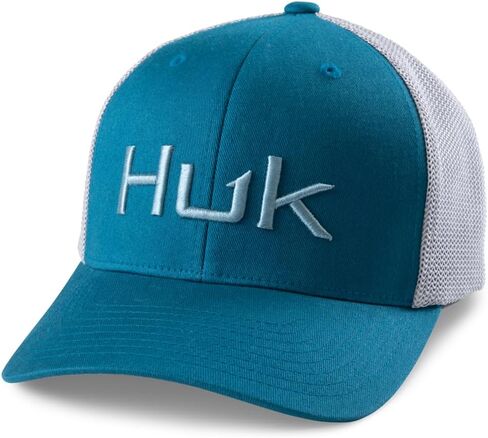 HUK Trucker Hat, Anti-Glare Snapback Fishing Hat for Men, Deep Water, One Size in Kuwait