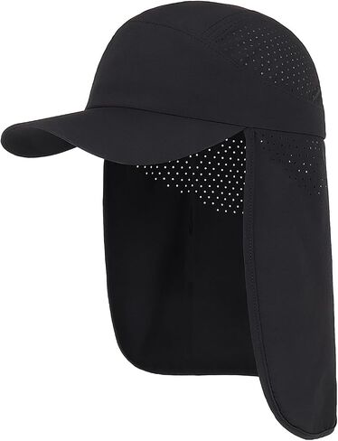 UPF 50+ Baseball Cap with Neck Flap, Breathable Fishing Hat for Men Adjustable Sun Hat for Golf Hiking in Kuwait
