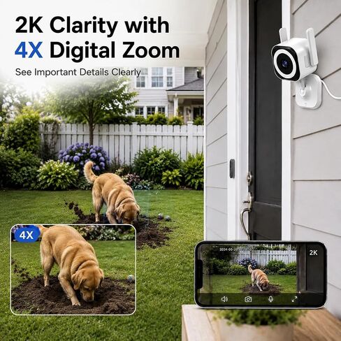 2K Indoor Outdoor Security Cameras for Home Security, Baby Monitor, 2Pack in Kuwait