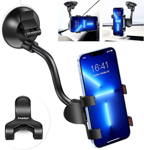ivoler Car Phone Mount Windshield, Long Arm Clamp Universal Windshield in Kuwait