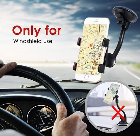 ivoler Car Phone Mount Windshield, Long Arm Clamp Universal Windshield in Kuwait