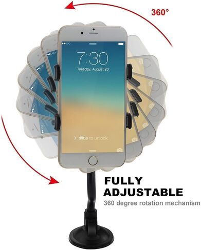 ivoler Car Phone Mount Windshield, Long Arm Clamp Universal Windshield in Kuwait