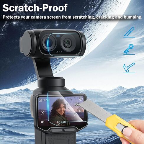 [2+2 Pack Screen & Lens Protector Compatible With Insta360 Luna Ultra, 9H Hardness Tempered Film Screen Protector [Bubble Free] [Easy Installation], Gimbal Camera Accessories in Kuwait