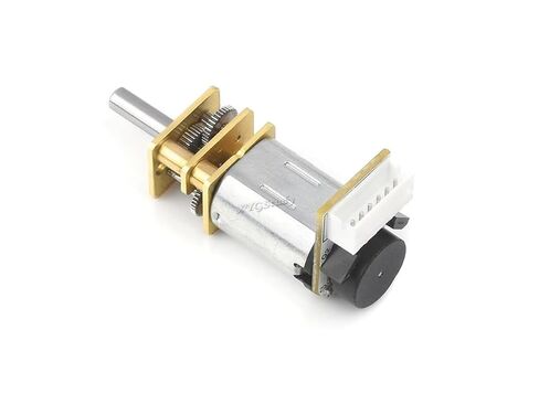 N20 DC Gear Motor, Magnetic Hall Encoder, All-Metal Gearbox, High Precision Reduction Motor, with L-Shaped 6PIN Connector @XYGStudy (DCGM-N20-12V-EN-200RPM) in Kuwait