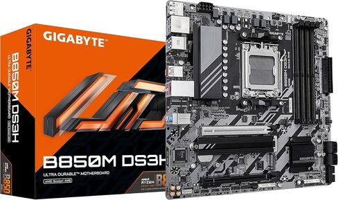 Gigabyte B850M DS3H Motherboard - AMD Ryzen 9000 Series CPUs, 16+2+2 Phases Digital VRM, up to 8200MHz DDR5 (OC), 1xPCIe 5.0 + 1xPCIe 4.0 M.2, 2.5 LAN, USB 3.2 Gen 2 in Kuwait