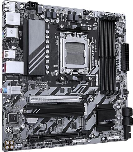 Gigabyte B850M DS3H Motherboard - AMD Ryzen 9000 Series CPUs, 16+2+2 Phases Digital VRM, up to 8200MHz DDR5 (OC), 1xPCIe 5.0 + 1xPCIe 4.0 M.2, 2.5 LAN, USB 3.2 Gen 2 in Kuwait