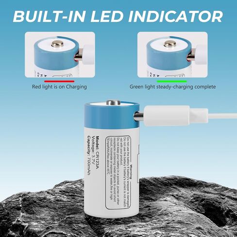 8 Pack 123A Battery with 4 Type C in 1 USB Port Charging Cable in Saudi Arabia