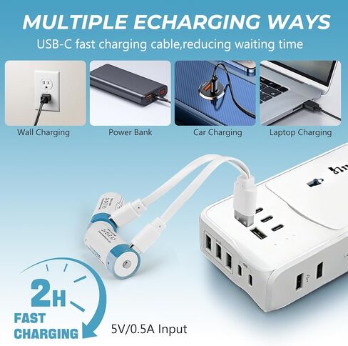 8 Pack 123A Battery with 4 Type C in 1 USB Port Charging Cable in Saudi Arabia